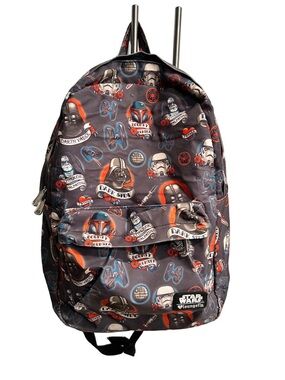 Loungefly Star Wars Dark Side Tattoo Motif Backpack - Gray/Black/Red/Blue